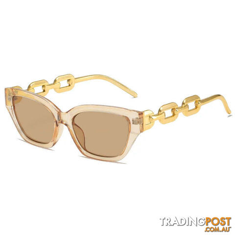 Afterpay Zippay ChampagneCat Eye Sunglasses Women Vintage Glasses Black Sun Glasses Female UV400 Golden Eyewear