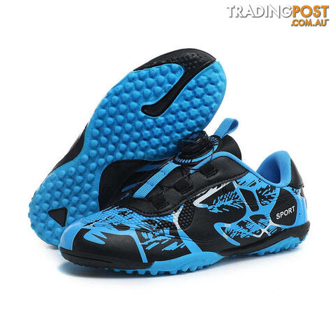 Afterpay Zippay Blue TF Sneakers / 35Kids Soccer Shoes FG/TF Football Boots Professional Cleats Grass Training Sport Footwear Boys Outdoor