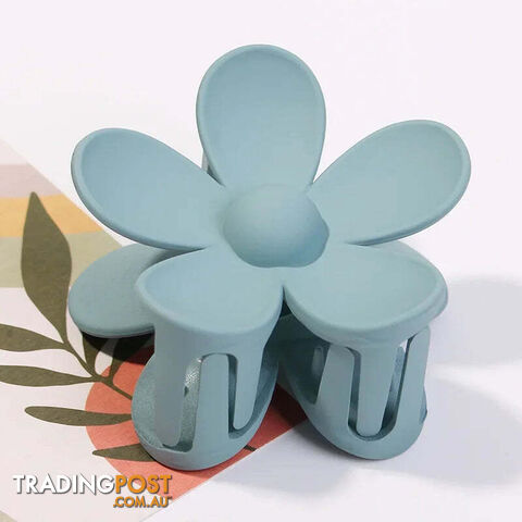  7cm Light Blue7cm Women Flower Hair Claw Clips Sweet Girls Solid Crab Hair Claws Ponytail Hairpin Barrette Headwear Accessories