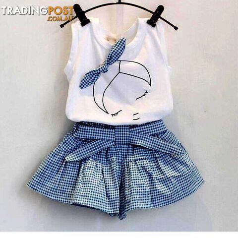  4Tbaby girl clothing sets fashion Cotton print shortsleeve T-shirt and skirts girls clothes sport suits