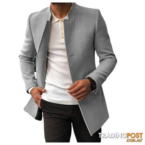 Afterpay Zippay GRAY / MMen's casual suits solid color slim woolen coats men's clothing