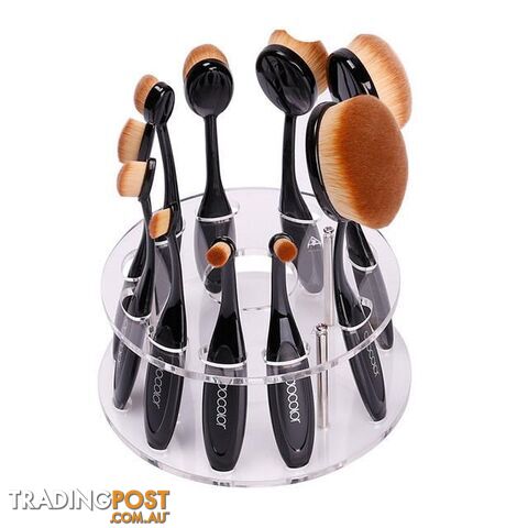  black and holderPromotion!makeup brushes Tooth Brush Shape Oval Makeup Brush Set 10pcs/6pcs/5pcs Professional Foundation Powder Brush Kit holder
