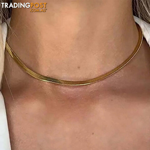  040302-24Boho Multilayer Metal Snake Chain Portrait Engraved Coin Butterfly Pendant Gold Color Thick Clavicle Necklaces Set Girls Jewelry