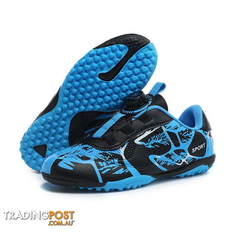 Afterpay Zippay Blue TF Sneakers / 28Kids Soccer Shoes FG/TF Football Boots Professional Cleats Grass Training Sport Footwear Boys Outdoor