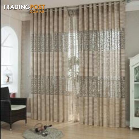  Gray / W400cmxH270cm / 2 GrommetStrip Modern Luxury Window Curtains for Living Room Kitchen Sheer Curtain Panels Window Treatments