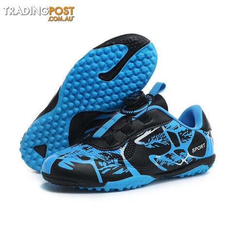 Afterpay Zippay Blue TF Sneakers / 36Kids Soccer Shoes FG/TF Football Boots Professional Cleats Grass Training Sport Footwear Boys Outdoor