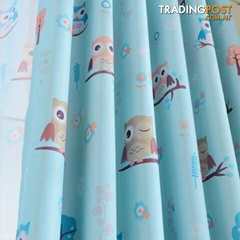  Blue curtain / W500cm x L250cm / 2 Grommet2015 cartoon owl shade blinds finished window blackout curtains for children kids bedroom windows treatments fabric