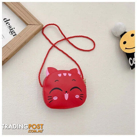 Afterpay Zippay RedSmall Bag Cute Cartoon Cat Children Messenger Bag Kids Fashion Coin Purses Bags for Girls Handbags Mini Children