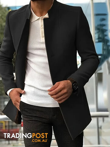 Afterpay Zippay Black / MMen's casual suits solid color slim woolen coats men's clothing