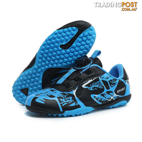 Afterpay Zippay Blue TF Sneakers / 34Kids Soccer Shoes FG/TF Football Boots Professional Cleats Grass Training Sport Footwear Boys Outdoor