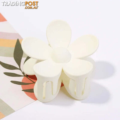  7cm White7cm Women Flower Hair Claw Clips Sweet Girls Solid Crab Hair Claws Ponytail Hairpin Barrette Headwear Accessories