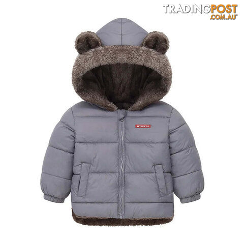 Afterpay Zippay Gray / 4T(Size 110)Baby Boys Girls Jacket Hooded Cotton Outerwear Children's Thick Fleece Coat Cashmere Padded Jackets Winter Boys Girls Warm Coats