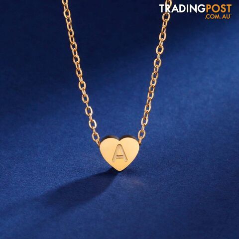 Afterpay Zippay Gold Color / 45-50cm / SStainless Steel Initial Letter Heart Pendant Necklaces for Women Choker Chain Jewelry Birthday Mother's Day