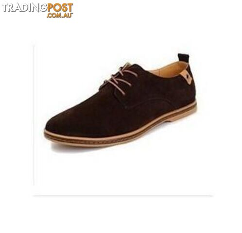  Brown / 12.5Men Flats shoes 38-48 Suede European style genuine leather Shoes Men's oxfords california casual Loafers