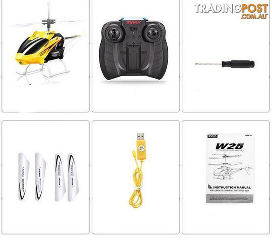  YellowSyma Mini Indoor Aluminum RC Helicopter with Light Built in Gyroscope Remote Control Drone Toys Red Yellow Color