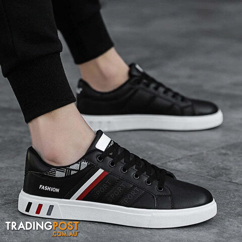 Afterpay Zippay black 02 / 40Men's Sneakers Casual Sports Shoes for Men Lightweight PU Leather Breathable Shoe Mens Flat White