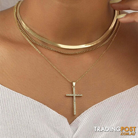 Afterpay Zippay NES-0740-4 1Vintage Silver-plate Geometric Chain Artificial Pearl Necklace For Women Female Fashion Boho Y2K Girl Jewelry Gift