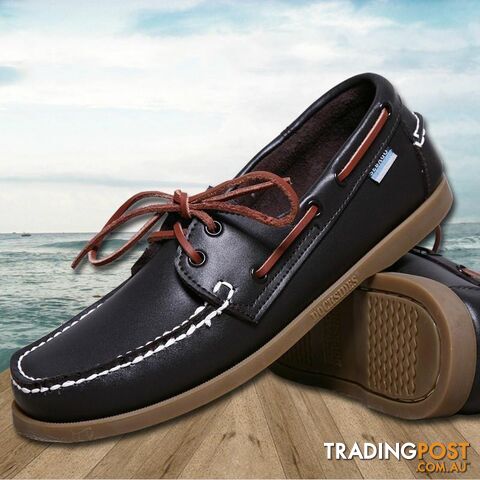  as picture / 9Casual Men's Boat shoes European style Lace-up Flat Round toe lightweight men's shoes