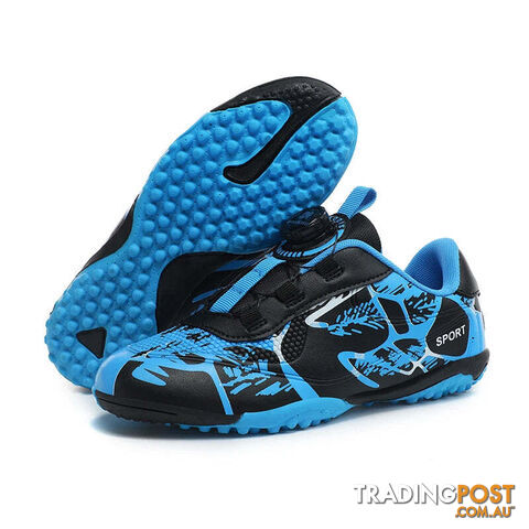 Afterpay Zippay Blue TF Sneakers / 30Kids Soccer Shoes FG/TF Football Boots Professional Cleats Grass Training Sport Footwear Boys Outdoor