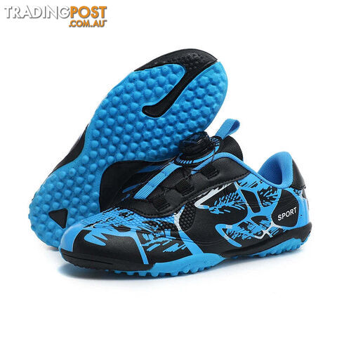 Afterpay Zippay Blue TF Sneakers / 33Kids Soccer Shoes FG/TF Football Boots Professional Cleats Grass Training Sport Footwear Boys Outdoor