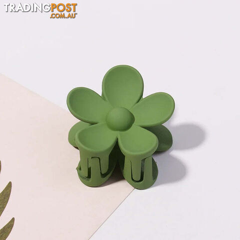 Afterpay Zippay 3.5cm Army Green7cm Women Flower Hair Claw Clips Sweet Girls Solid Crab Hair Claws Ponytail Hairpin Barrette Headwear Accessories