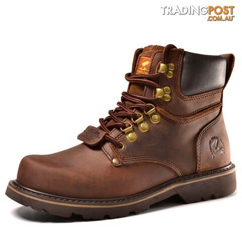  Brown / 8men Martin boots. Fashion first layer of leather men's boots, high- tooling boots man