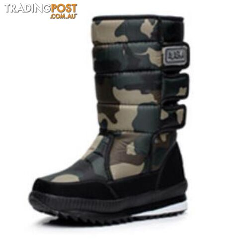  green camouflage / 7winter warm men's thickening platforms waterproof shoes military desert male knee-high snow boots outdoor hunting botas 47