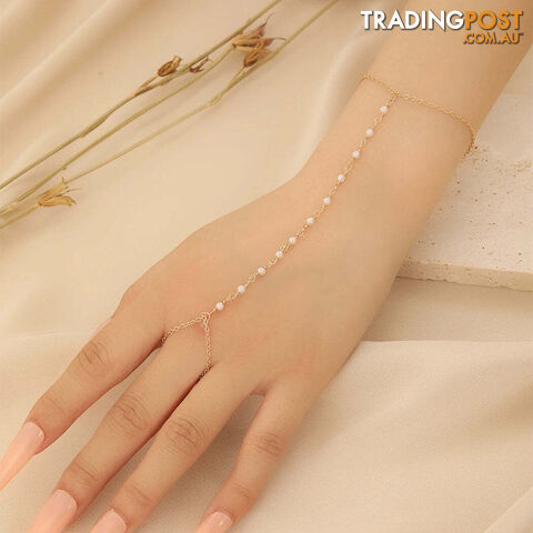 Afterpay Zippay 003Colorful Zircon Crystal Link Chain Wrist Bracelet For Women Finger Ring Bracelets Trend Statement Jewelry