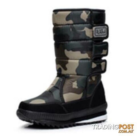  green camouflage / 11winter warm men's thickening platforms waterproof shoes military desert male knee-high snow boots outdoor hunting botas 47