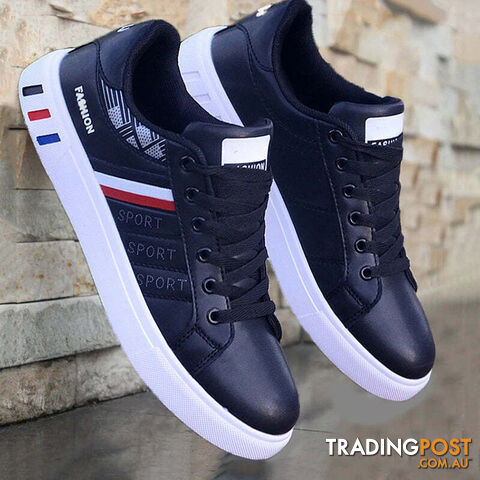 Afterpay Zippay black / 43Men's Sneakers Casual Sports Shoes for Men Lightweight PU Leather Breathable Shoe Mens Flat White