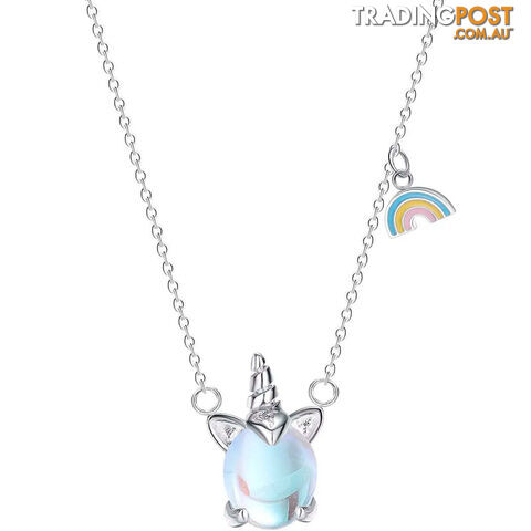 Afterpay Zippay PicruteAnimal Unicorn Pendants Necklaces For Children Girls Best Friend Rainbow Necklace Chain Jewelry