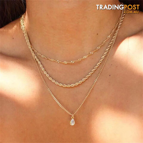 Afterpay Zippay NE-0053-18Vintage Silver-plate Geometric Chain Artificial Pearl Necklace For Women Female Fashion Boho Y2K Girl Jewelry Gift