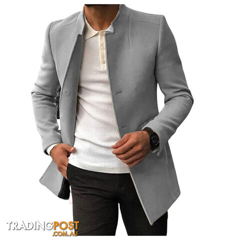 Afterpay Zippay GRAY / SMen's casual suits solid color slim woolen coats men's clothing
