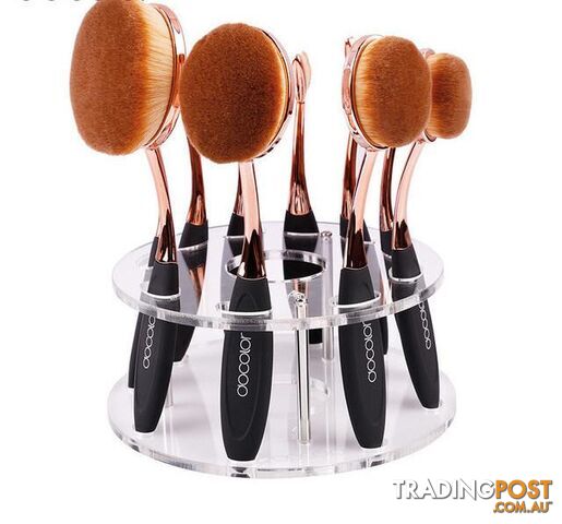  black goldPromotion!makeup brushes Tooth Brush Shape Oval Makeup Brush Set 10pcs/6pcs/5pcs Professional Foundation Powder Brush Kit holder