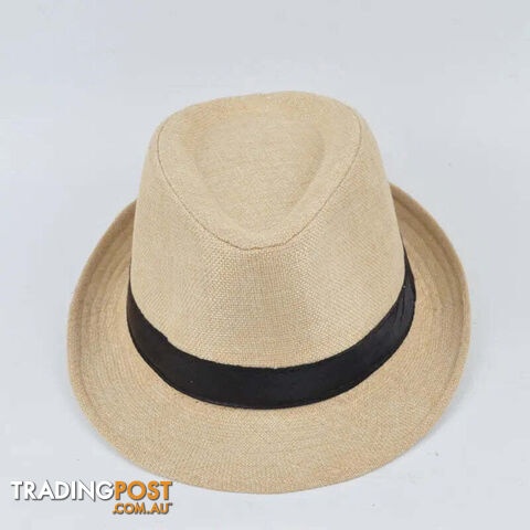 Afterpay Zippay 10 / AdultMen's Fedora Jazz Cotton Linen Solid Color Hat Summer Retro Bowler Hats Unisex Outdoor Chapeau Bowler Hats Beach Cap