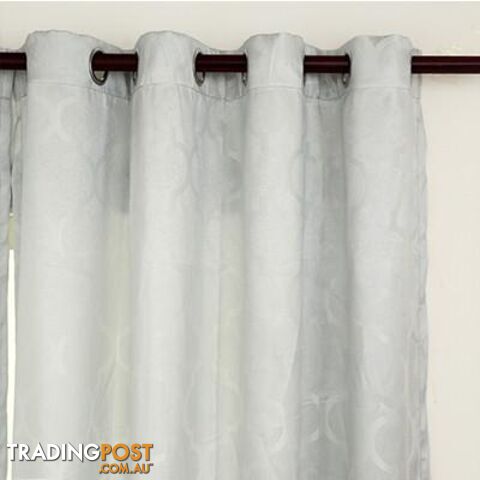  Light Grey / w500cmxh250cm / 1 Tab TopQuatrefoil Modern Window Curtains for Living Room Bedroom Kitchen Window Treatments Panels Fabric and Draperies
