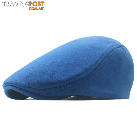 Afterpay Zippay royal blueCotton Newsboy Caps Autumn Winter Beret Male Horn Retro Solid Peaked Cap Forward Hat For Men Protection Elasticity Peaky Blinder