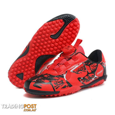 Afterpay Zippay Red TF Sneakers / 33Kids Soccer Shoes FG/TF Football Boots Professional Cleats Grass Training Sport Footwear Boys Outdoor
