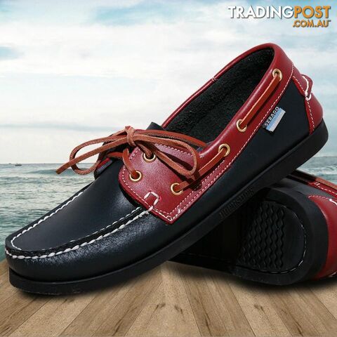  as picture 1 / 8Casual Men's Boat shoes European style Lace-up Flat Round toe lightweight men's shoes