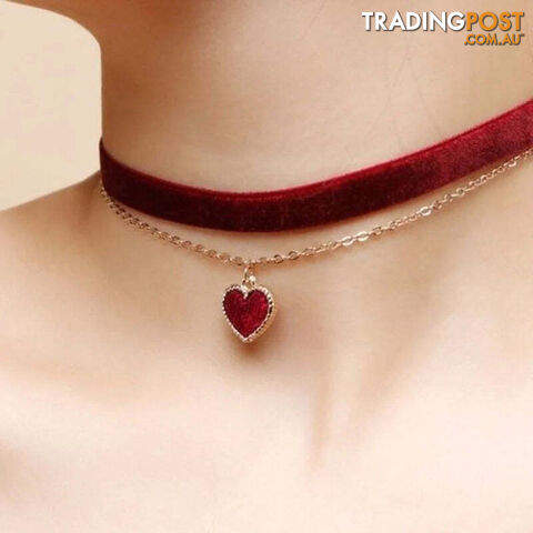 Afterpay Zippay N0352-3Classic Gothic Tattoo Black Velvet Choker Necklace Heart Pendant Necklaces For Women Fashion Beach