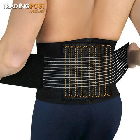  Black / LargeDurable Black Waist Support Brace Belt Lumbar Lower Waist Double Adjustable Back Belt For Pain Relief Gym Sports Accessories
