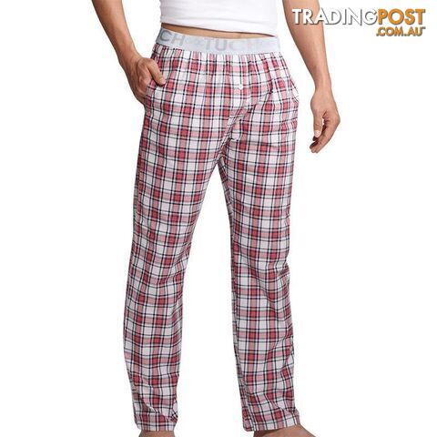 WHITE / XXLMen's Sleep Bottoms Pajama Pants Men Underwear Trousers Plaid Mens Lounge Pants