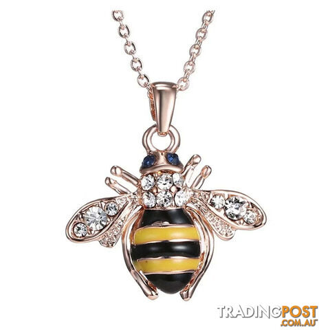  MULTICOLORFashion Pendant Jewelry Crystal Rhinestone Necklace Yellow Bee