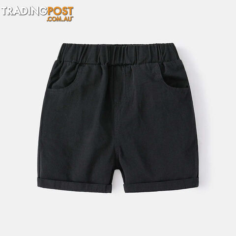 Afterpay Zippay Black / 4TCotton Linen Boys Shorts Toddler Kids Summer Knee Length Pants Children's Clothes