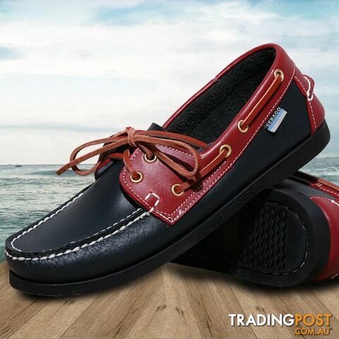  as picture 1 / 7Casual Men's Boat shoes European style Lace-up Flat Round toe lightweight men's shoes