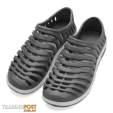 Gray / 11Garden Flat With Shoes Fashion Summer Mens Lightweight Hollow Slip On Breathable Bathroom Mules Clogs Sandal Slippers
