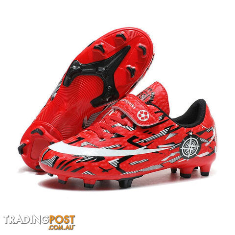 Afterpay Zippay Big Red C / 36Soccer Shoes Kids Football Shoes TF/FG Cleats Grass Training Sport Footwear Trend Sneaker