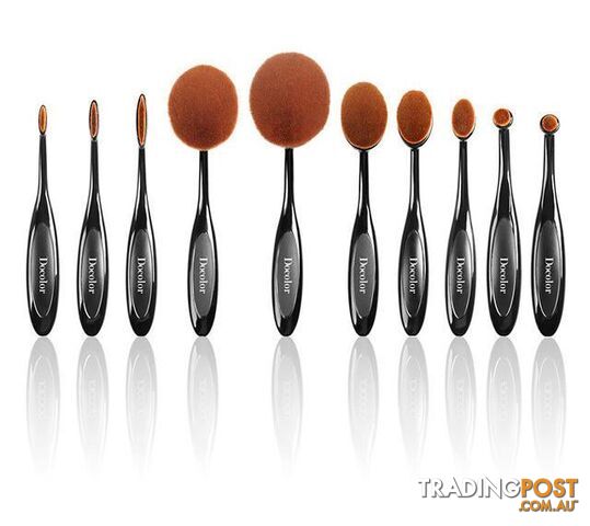  10 brush onlyPromotion!makeup brushes Tooth Brush Shape Oval Makeup Brush Set 10pcs/6pcs/5pcs Professional Foundation Powder Brush Kit holder