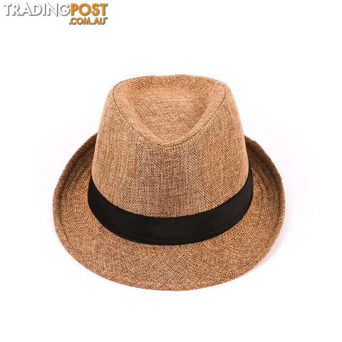 Afterpay Zippay 13 / AdultMen's Fedora Jazz Cotton Linen Solid Color Hat Summer Retro Bowler Hats Unisex Outdoor Chapeau Bowler Hats Beach Cap