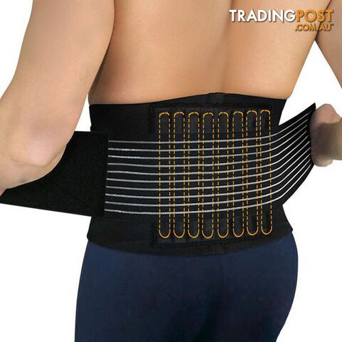  Black / MediumDurable Black Waist Support Brace Belt Lumbar Lower Waist Double Adjustable Back Belt For Pain Relief Gym Sports Accessories